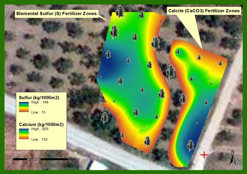 soil nutrient map hazelnut orchard