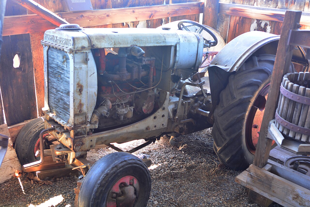 old tractor in shed