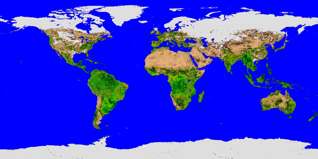 La mappa dell'indice vegetazionale (NDVI) mostra il verde e l'attività fotosintetica